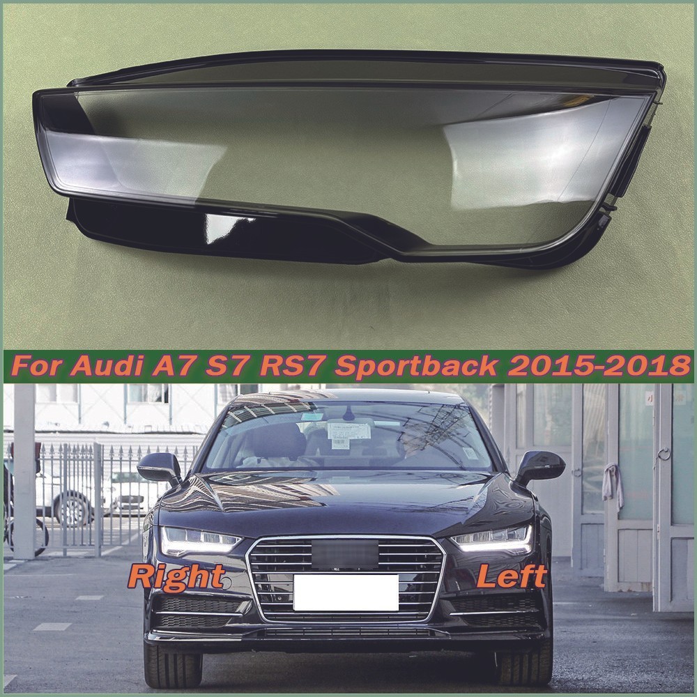 สําหรับ Audi A7 S7 RS7 Sportback 2015 2016 2017 2018 ไฟหน้าไฟหน้าโปร่งใสโคมไฟ Plexiglass เปลี่ยนเลนส