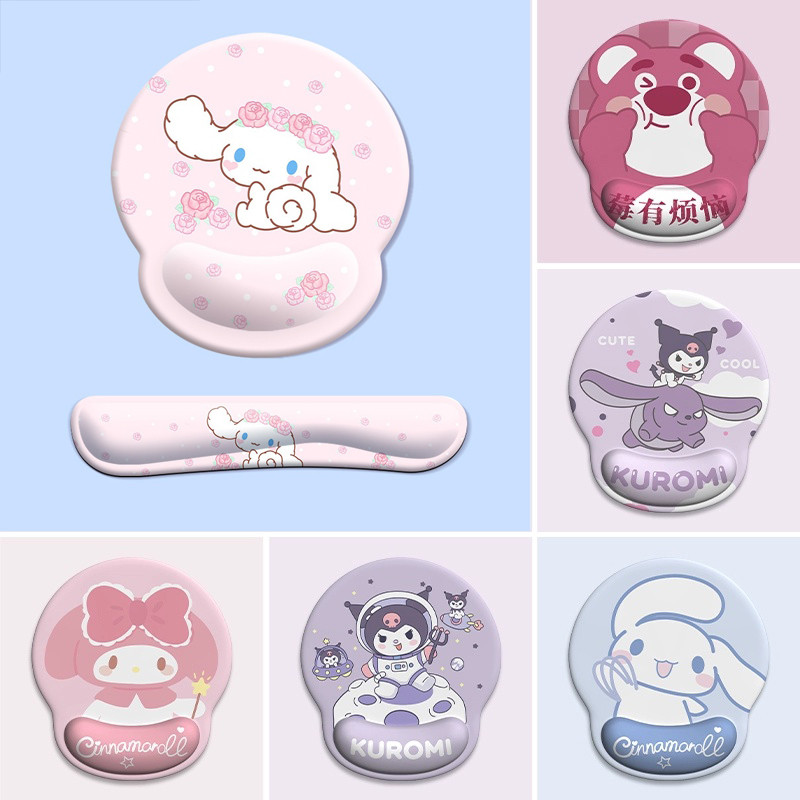 Sanrio Kuromi แผ่นรองเมาส์ข้อมืออะนิเมะน่ารักหนาลื่น Mousepad แป้นพิมพ์คอมพิวเตอร์ส่วนที่เหลือมือ Kawaii เสื่อโต๊ะตกแต่ง