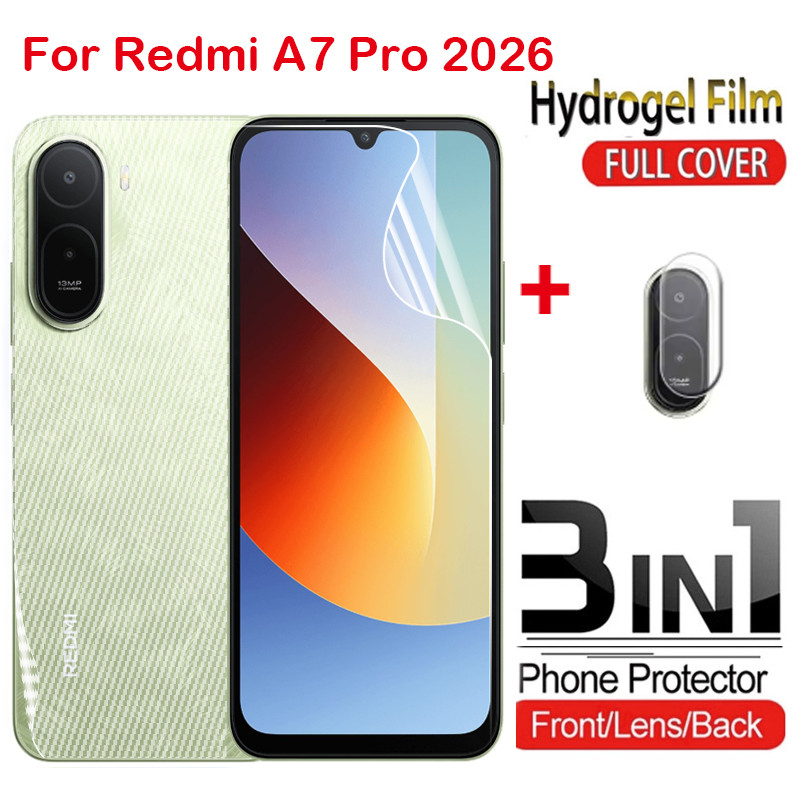 ป้องกันหน้าจอสําหรับRedmi A7 Pro 4G 5G POCO C81X C81 Pro C85X 15A 2026 ด้านหน้าด้านหลังเลนส์คลุมทั้งหมดป้องกันHydrogelกล้องด้านหลังป้องกันฟิล์ม