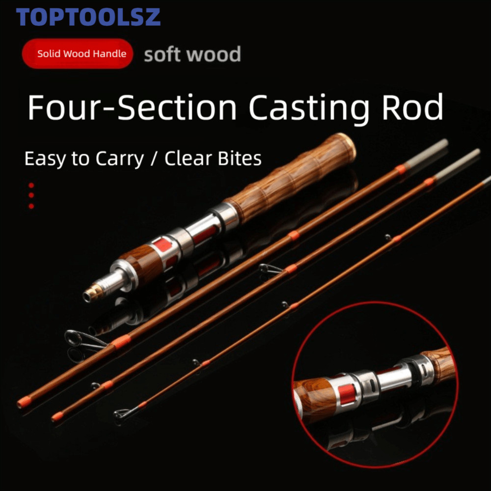 คันเบ็ดปั่น TOPTOOLS แบบพกพา 4 ส่วน UL Power Carbon Fiber สำหรับตกปลา พร้อมใช้งานในสภาพอากาศหนาว