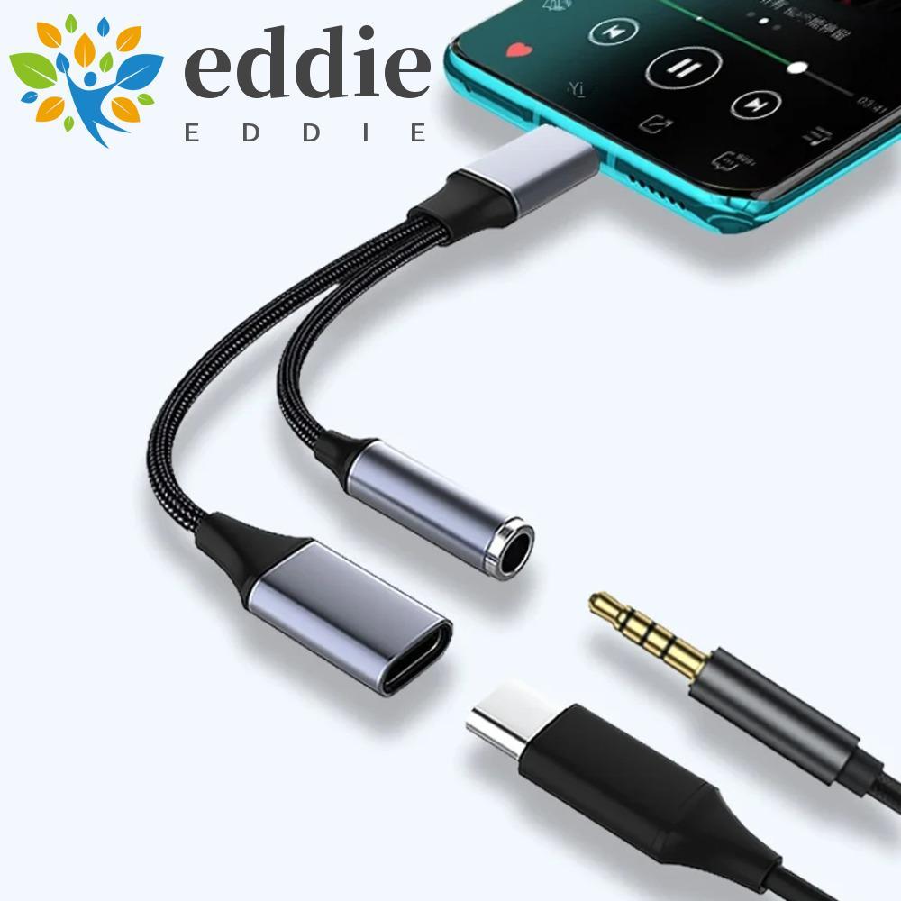 EDIE 2-in-1 USB C ถึง Aux Audio Cable, OTG Adapter Converter ประเภท C ถึง Dual Type C Cable, USB Typ