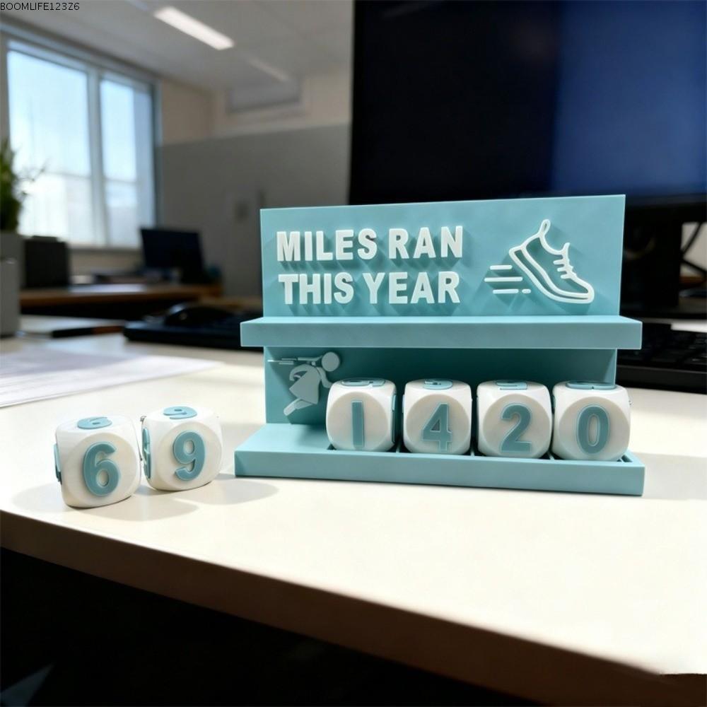 BOOMLIFE123Z6 Running Mileage Challenge Tracker, Handmade พิมพ์ Running Mileage Counter, สวมใส่ Resi