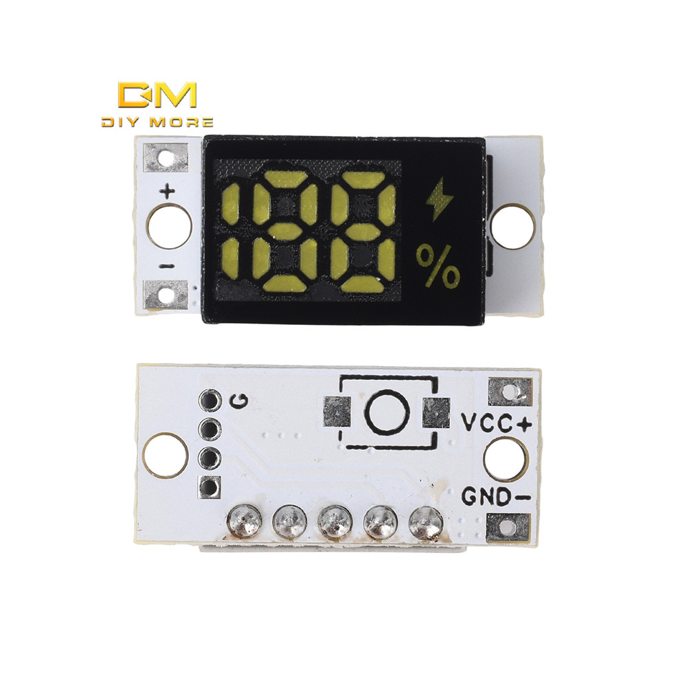 DIYMORE โมดูลตัวบ่งชี้ระดับแบตเตอรี่ขนาดเล็ก 4.2V Single-Cell (Parallel) มิเตอร์วัดแบตเตอรี่ Lithium Battery Percentage Display Module