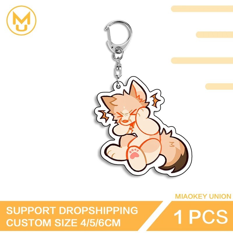 Móc khóa Furry Anime Acrylic in 2 mặt sắc nét hình thú dễ thương trang trí cặp sách túi xách phụ kiện quà tặng độc đáo