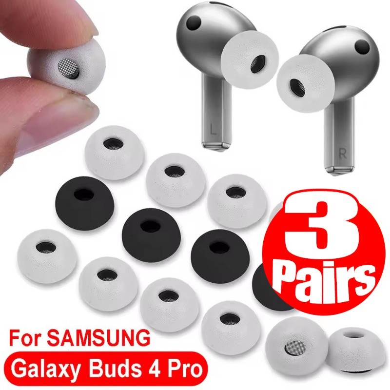 1/3 คู่หูฟังสําหรับ Samsung Galaxy Buds 4 Pro - จุกหูฟังโฟมหน่วยความจําฟื้นตัวช้า - หูฟังทดแทนกันลื่