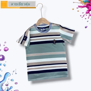 เสื้อยืดคอกลมเด็กลายเก๋ ปักหมี ใส่สบาย ปักแน่นๆ สีสดใส