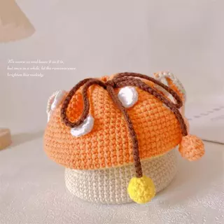 Ins สไตล์เดียวกันขนสัตว์ทอมือห่อเห็ด diy วัสดุห่อโฮมเมดผลิตภัณฑ์สําเร็จรูปการ์ตูนน่ารักโฮมเมดห่อ
