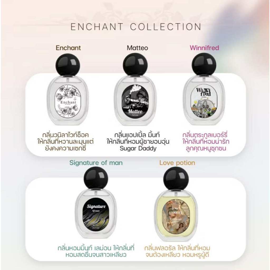น้ำหอม Enchant น้ำหอมผู้หญิง & น้ำหอมผู้ชาย โปร 1 ขวด  รวมทุกกลิ่น