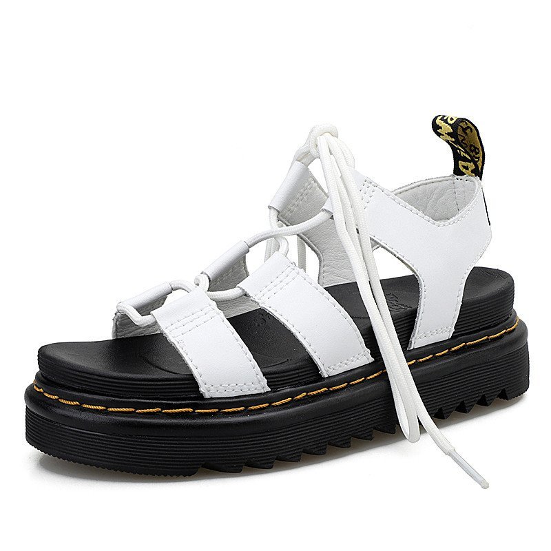 รองเท้าแตะ Dr. Martens หนังหนาเปิดนิ้วเท้า สำหรับชายหาดและสวมใส่ในชีวิตประจำวัน ขนาด KED7