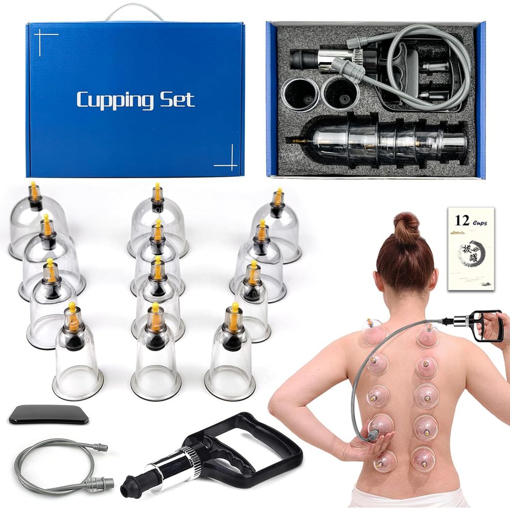 Cupping Therapy ชุด,12 ถ้วยบําบัด Cupping ชุดปั๊ม, Professional จีน Cupping Therapy ชุด Hijama Cuppi