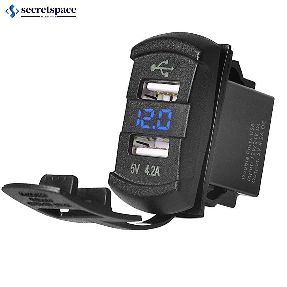 SECRETSPACE 5V 4.2A Universal LED Car Charger สวิตช์ USB คู่สําหรับเรือ UTV ATV J2M7