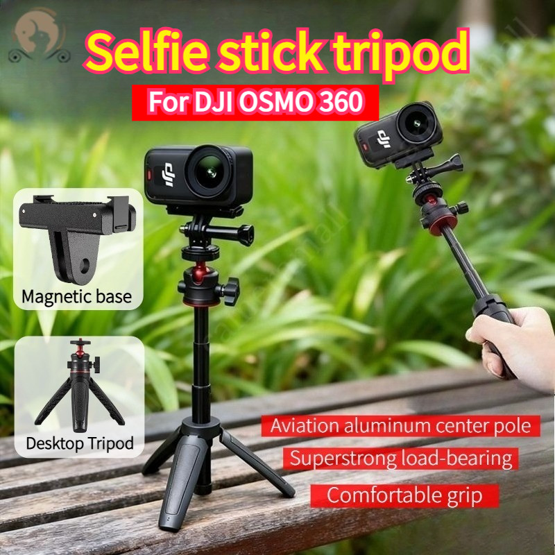 ชุดขาตั้งกล้องแบบยืดหดได้เดสก์ท็อปสําหรับ DJI OSMO 360/Action 5 Pro 4 3 ไม้เซลฟี่ขายึดมือถือแบบพกพา