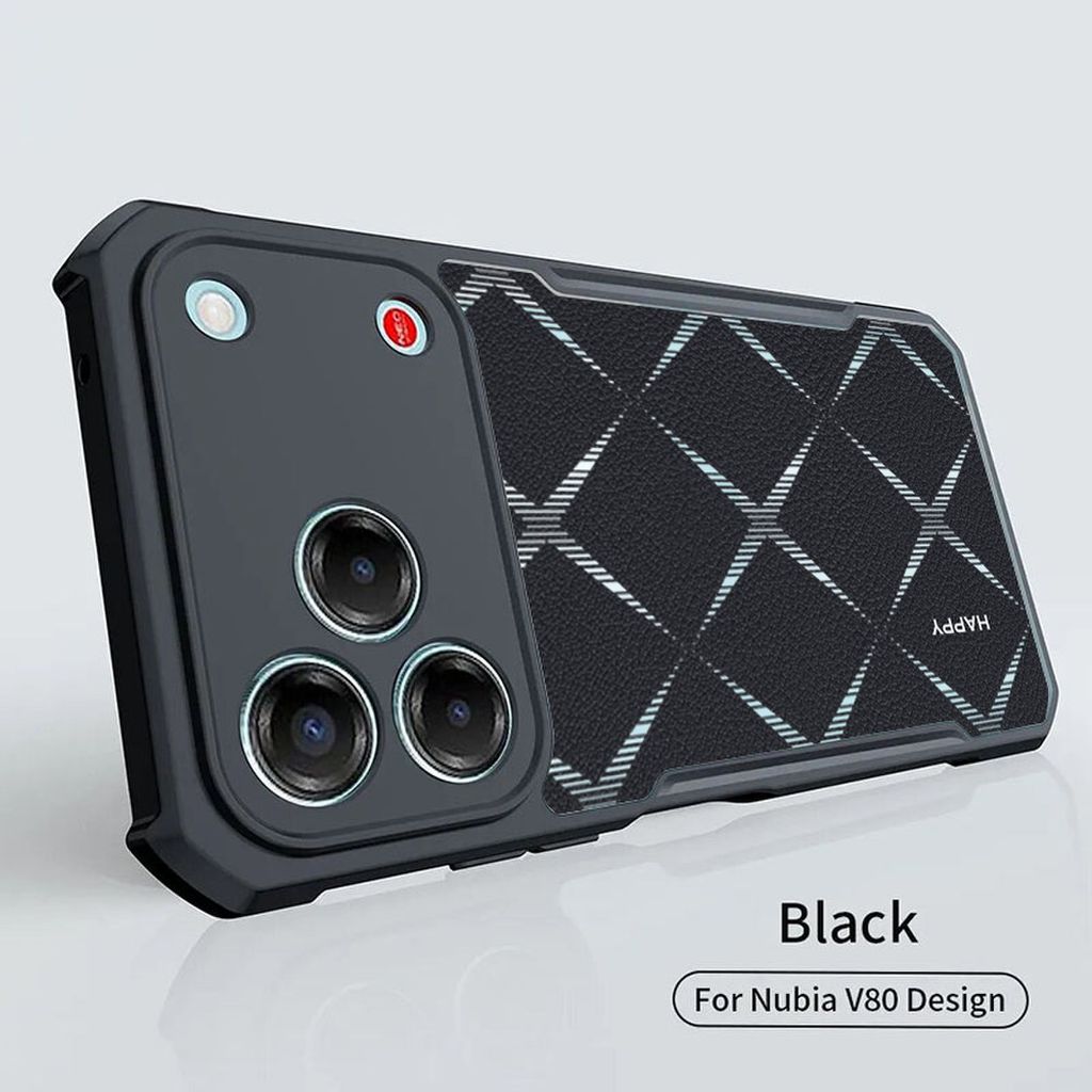 อะคริลิคเคสโทรศัพท์สําหรับ Nubia V80 Max กรณี Nubia V80 V70 ออกแบบ V80 Pro V70 Max หรูหรา Ultrathin กรอบสีดํา Drop-Proof ป้องกัน BW-28-30