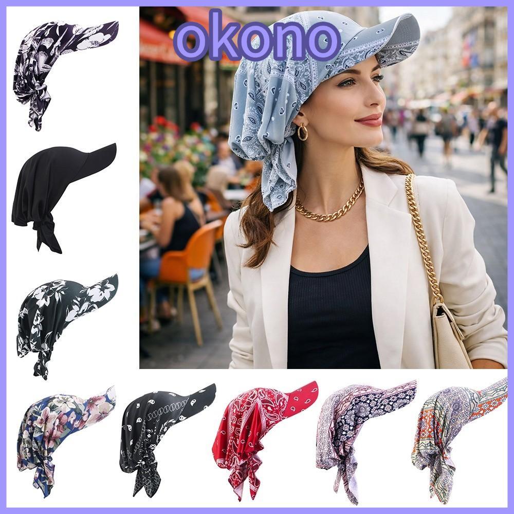 หมวกฮิญาบ OKONO ทรงเหลี่ยมลาย Paisley ระบายอากาศได้ดี ยืดหยุ่น สวมใส่ง่ายสำหรับแฟชันและกันแดดร้อน