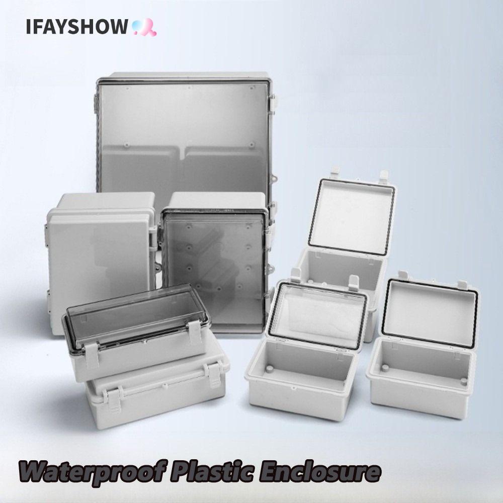 IFAYSHOW ตู้พลาสติกไฟฟ้า, ABS พร้อม Hasp Power Junction กล่อง, กลางแจ้งปิดผนึกฝาครอบโปร่งใส IP66 กล่องแยกไฟฟ้ากันน้ํา