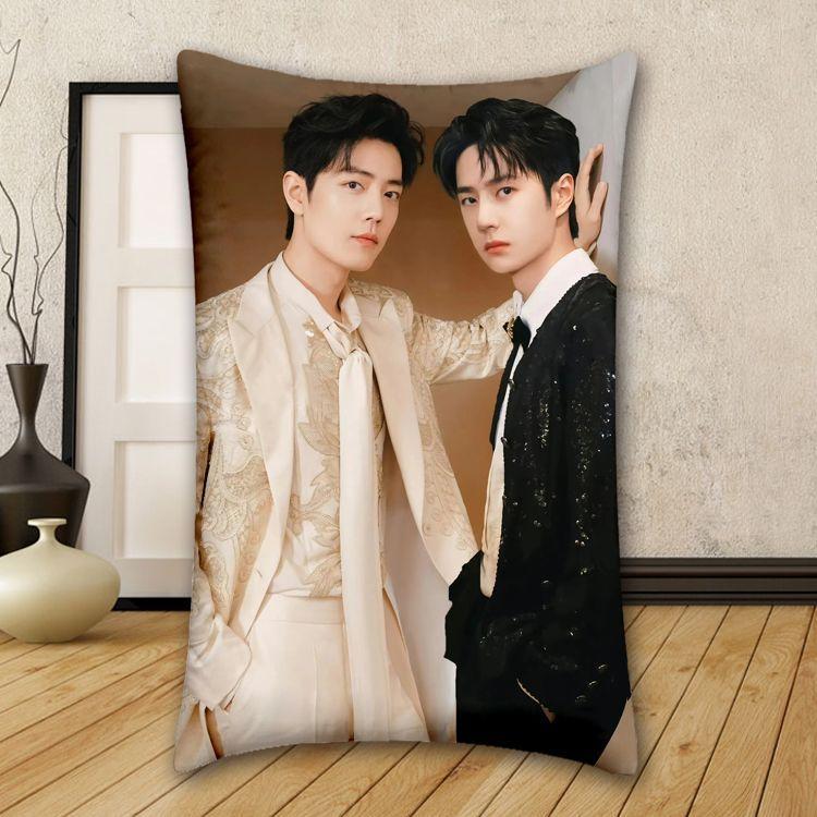หมอนอิง หวังอี้ป๋อ เซียวจ้าน พิมพ์สองด้าน ขนาด 50x30 60x40 นุ่มสบาย วางโซฟา ห้องพัก ของขวัญแฟนคลับ