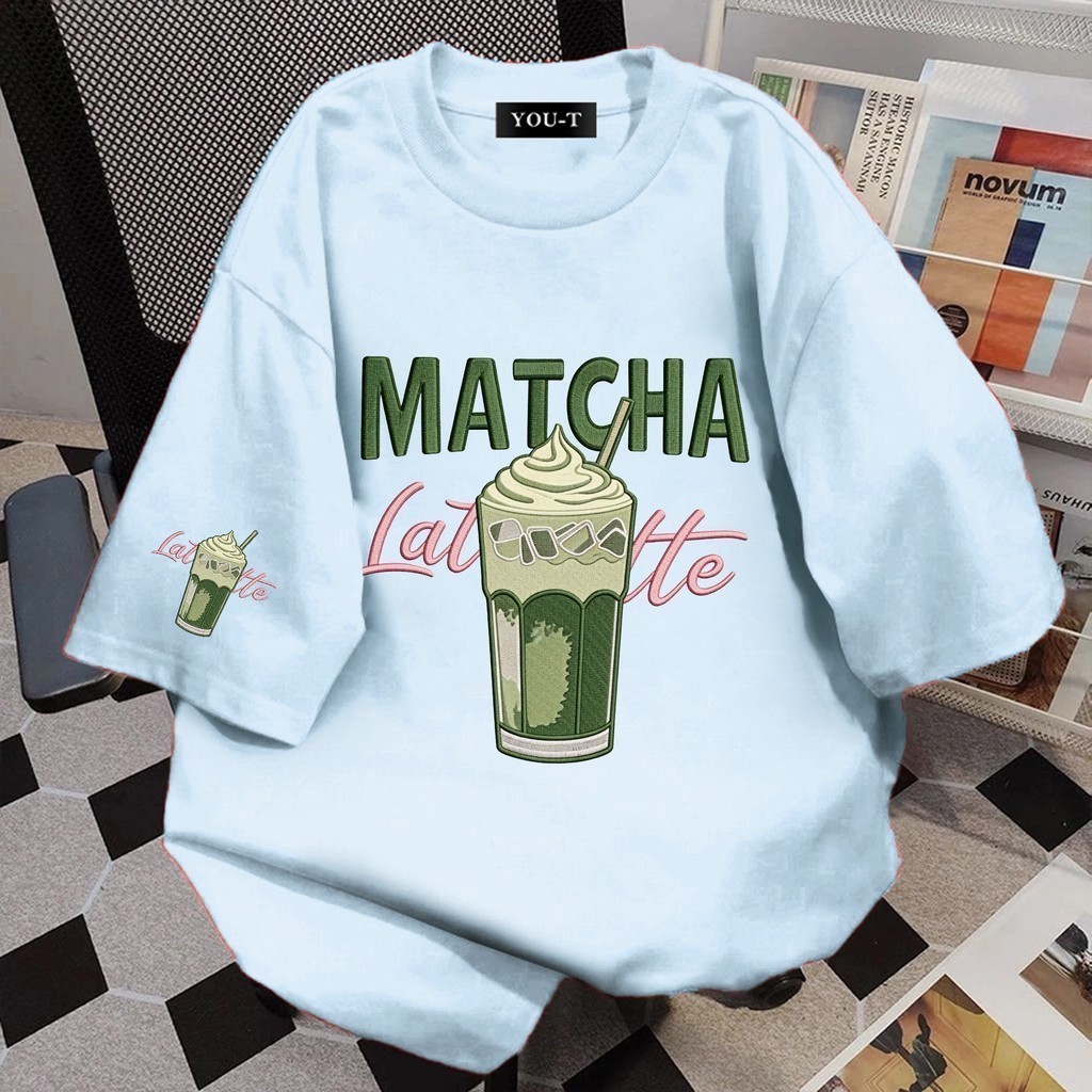 Top.street【มาแรง】  เสื้อแฟชั่น เสื้อยืด oversize ขาว ผ้าCotton 100% สวมใส่สบาย ‘MATCHA’ unisex 2026 COD – โปรปัง