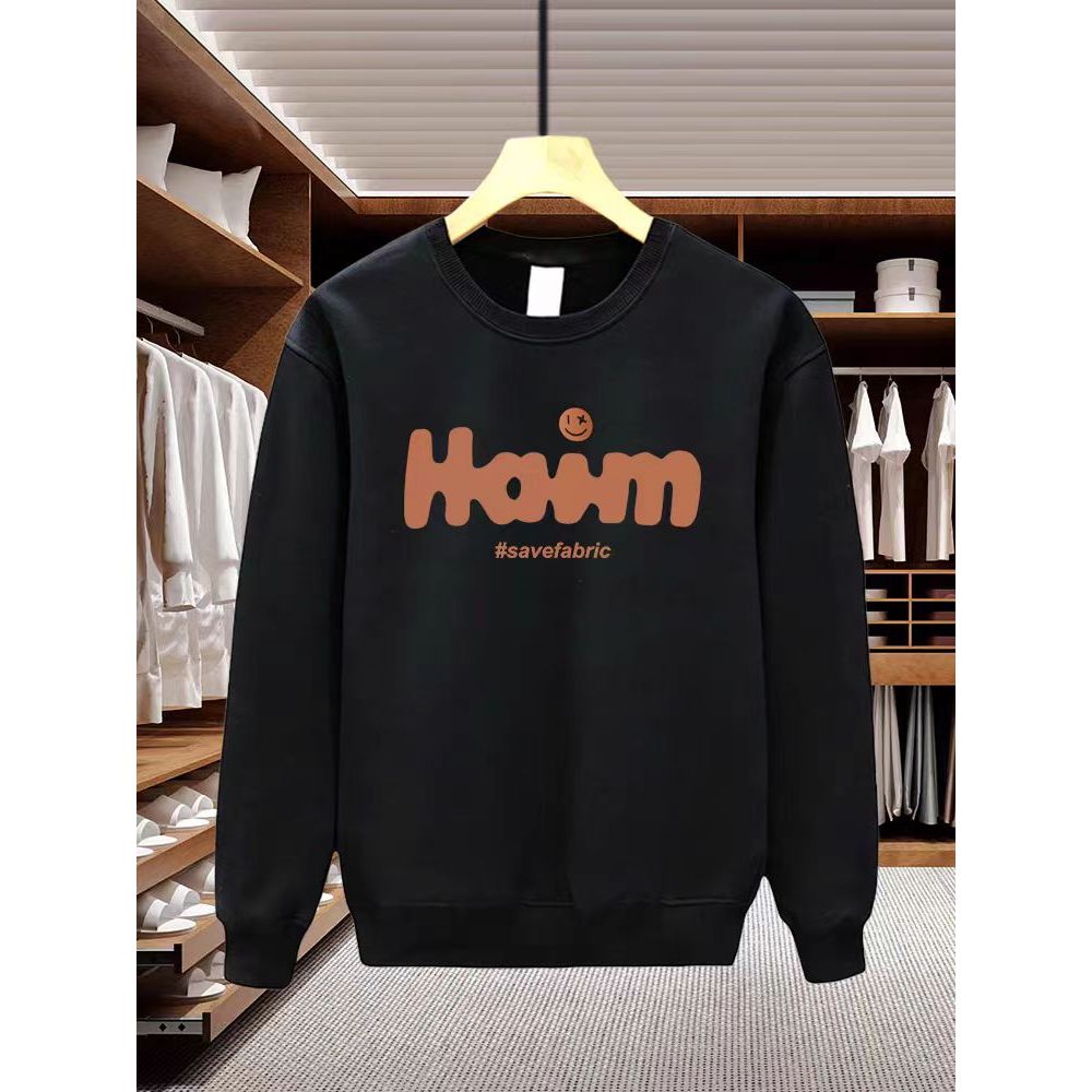 หลวมยี่ห้อผู้ชายตัวอักษร High-End สไตล์ใหม่ฤดูใบไม้ร่วงอินเทรนด์ Casual พิมพ์ผู้ชายแฟชั่น cod เสื้อผ