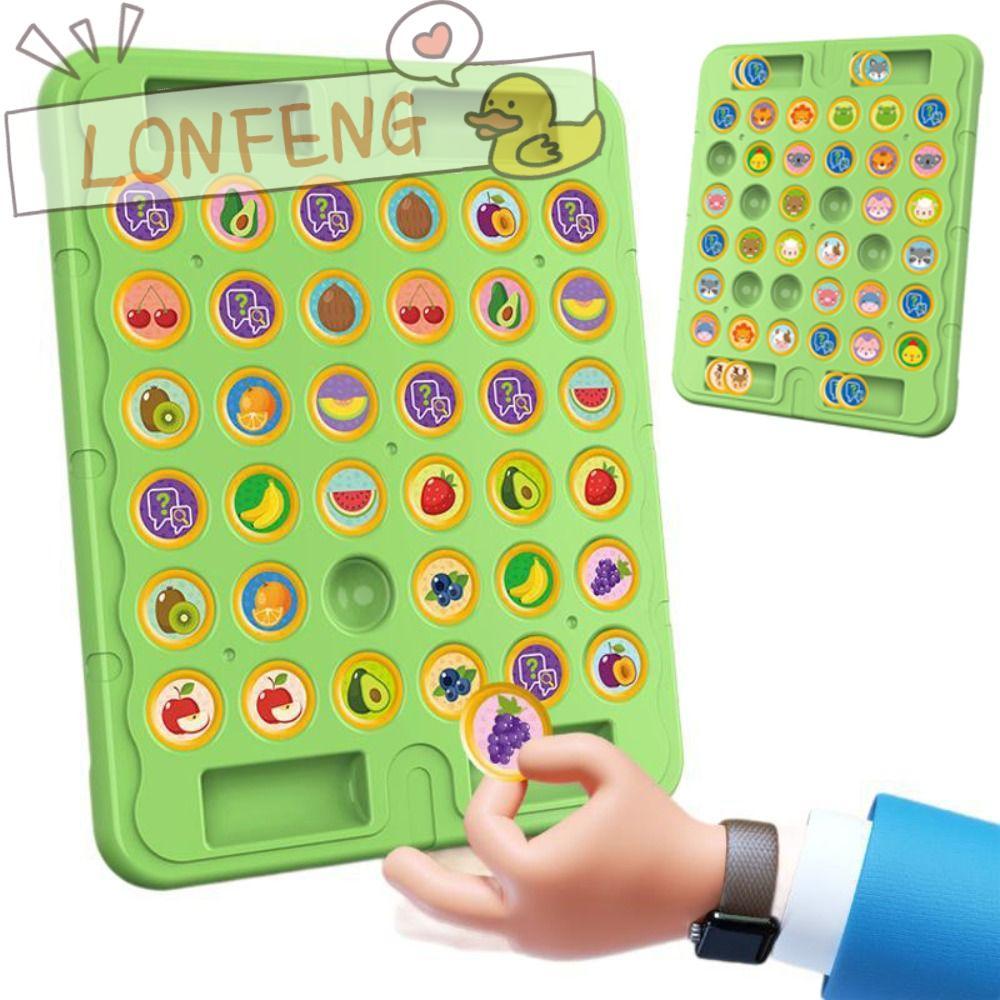 LONFENG เกมกระดานย้อนกลับ, Focus Training Animal/Fruit Flip Chess, Amusing Puzzly Toy ของเล่นเพื่อการศึกษา Memory Game Battle Games