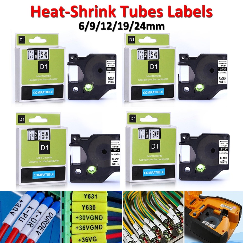 1หีบห่อ 18051 18053 18055 18057 1805443 Rhino 5200 Label Compatible D1 อุตสาหกรรม Heat-Shrinkle Tube