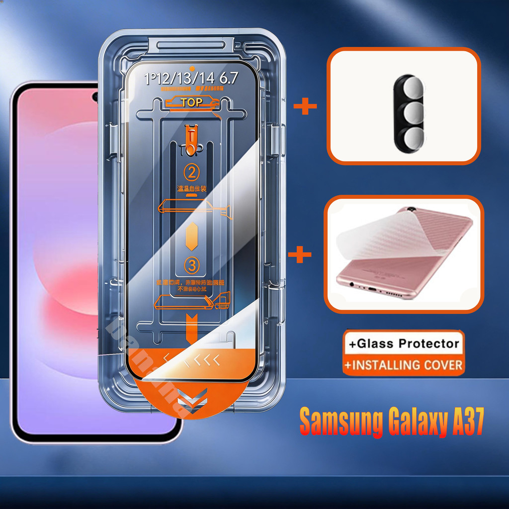 Samsung A37 A57 A17 A07 A56 A36 A26 A16 A06 ฝุ่นระดับไฮเอนด์ติดตั้งฟรีกระจกนิรภัยครอบคลุมเต็มรูปแบบ HD Clear Anti-Fingerprint ป้องกันหน้าจอ