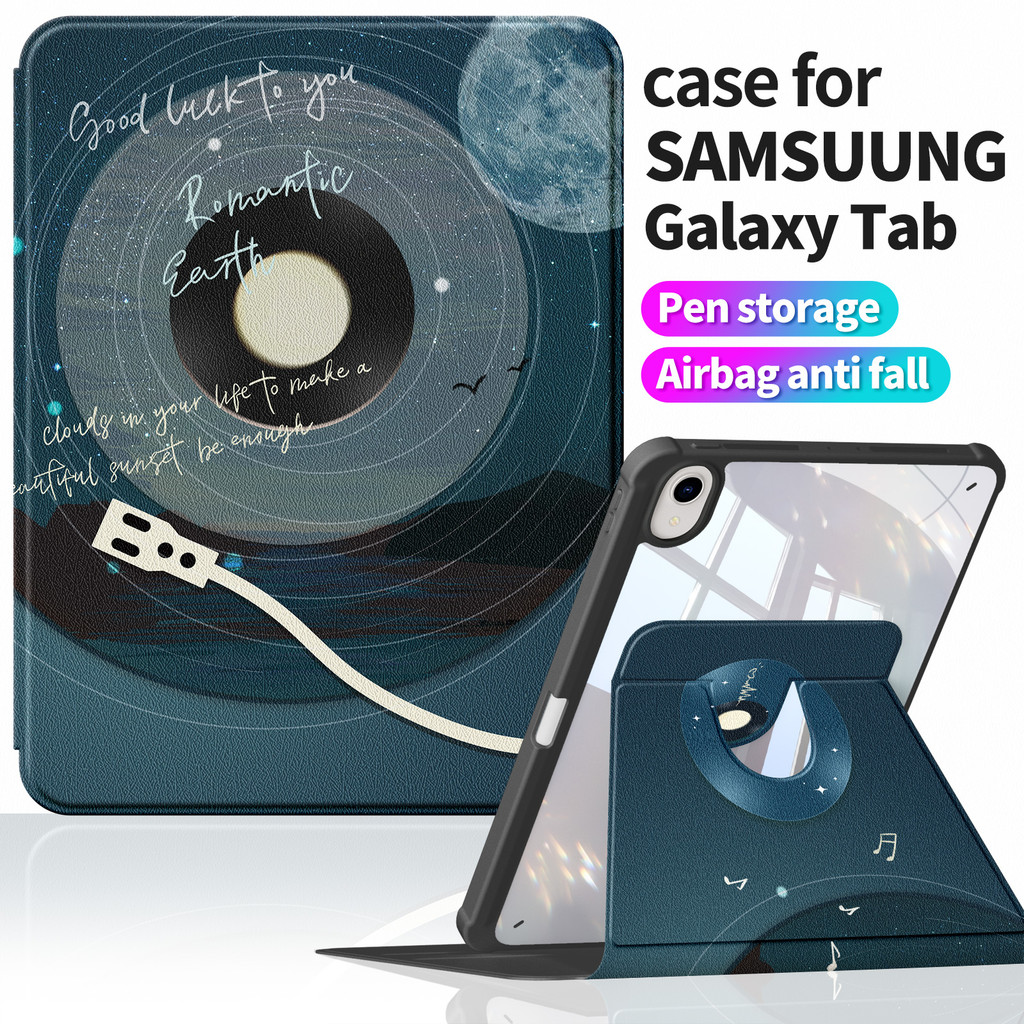 เคส Samsung Tab A9+ 11 | หนังพิมพ์ลายสุนทรียศาสตร์เกาหลีให้ความรู้สึก | ทนสิ่งสกปรกและกันกระแทก | อะคริลิค Hard Back Casing Tab A9 8.7" 360° ก1183星