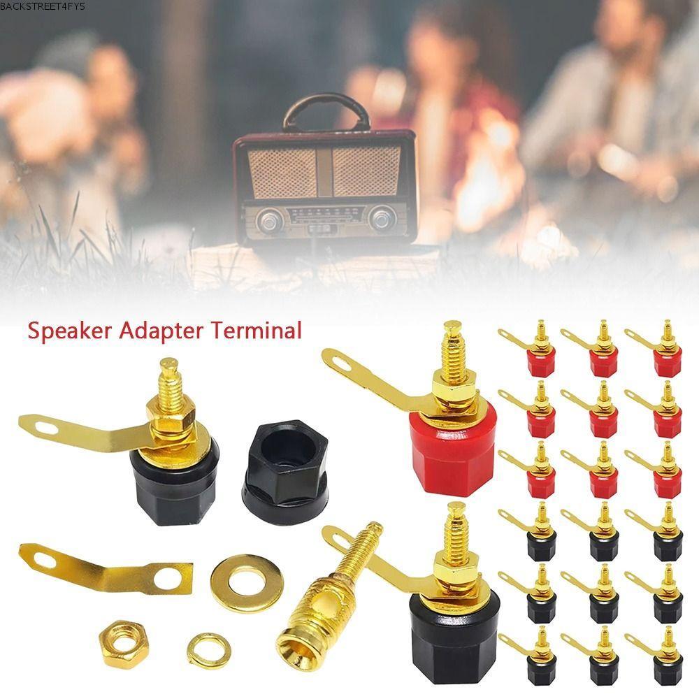 BACKSTAGEEET4FC3 1Set ลําโพง Binding Post, 4 มม.Gold Plated Banana Plug Socket, ทนทาน Hex Head ลําโพงอะแดปเตอร์ Terminal Amplifier Video