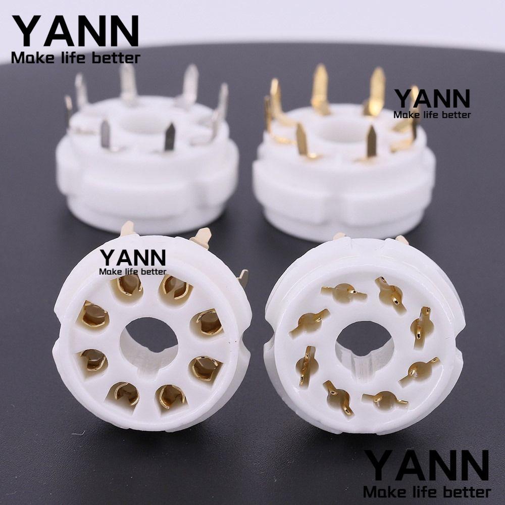 YANN 1 ชิ้นฐานวาล์ว, DIY 8Pin K8A ซ็อกเก็ตหลอดเซรามิค, Octal Tin-Plated GZC8-Y GZC8-Y-2 PCB Mount สํ