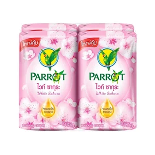 FernnyBaby สบู่นกแก้ว Parrot Herbal 105G 4PC สูตร ไวท์ซากุระ สีซากุระ แพค 4 ก้อน 105 กรัม