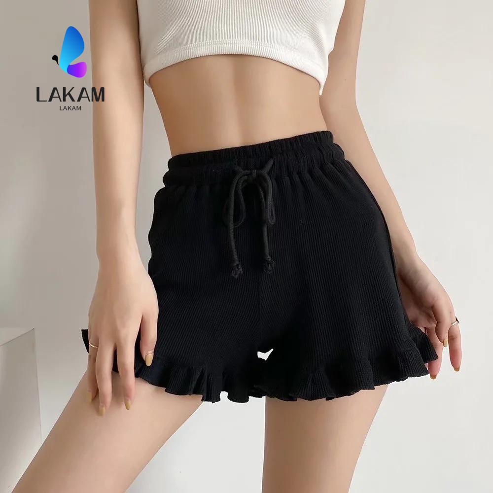 กางเกงวอร์ม LAKAM อายุยืด สไตล์ Y2K ลายวาฟเฟิล เหมาะสำหรับใส่ลำลองในฤดูร้อน