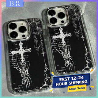💖Bluerain💖ใช้ได้กับ iPhone17pro 16 15/14PLUS 12 14 11 ลวดลายประณีต 13 15 Pro Max 14 7 Plus XS XRเคสโทรศัพท์กันกระแทก