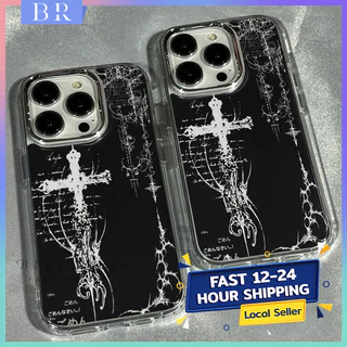💖Bluerain💖ใช้ได้กับ iPhone17pro 16 15/14PLUS 12 14 11 ลวดลายประณีต 13 15 Pro Max 14 7 Plus XS XRเคสโทรศัพท์กันกระแทก