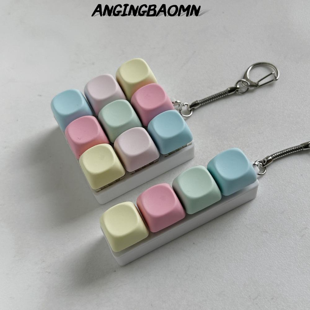 ANGINGBAOMN พวงกุญแจ Fidget, Keycap Stress Relief Finger Keyboard, Relaxing Pass The Time Gadget 4/9 คีย์ Clicker ของเล่นผู้ใหญ่