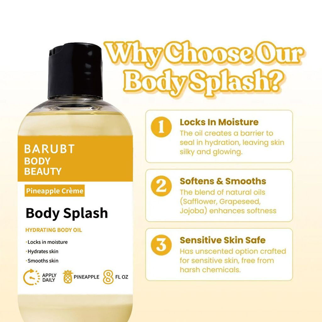 [ขายดี] BARUBT Body oil Exfoliating Deep Cleansing Softening Skin Moisturizing Body oil Brightening 