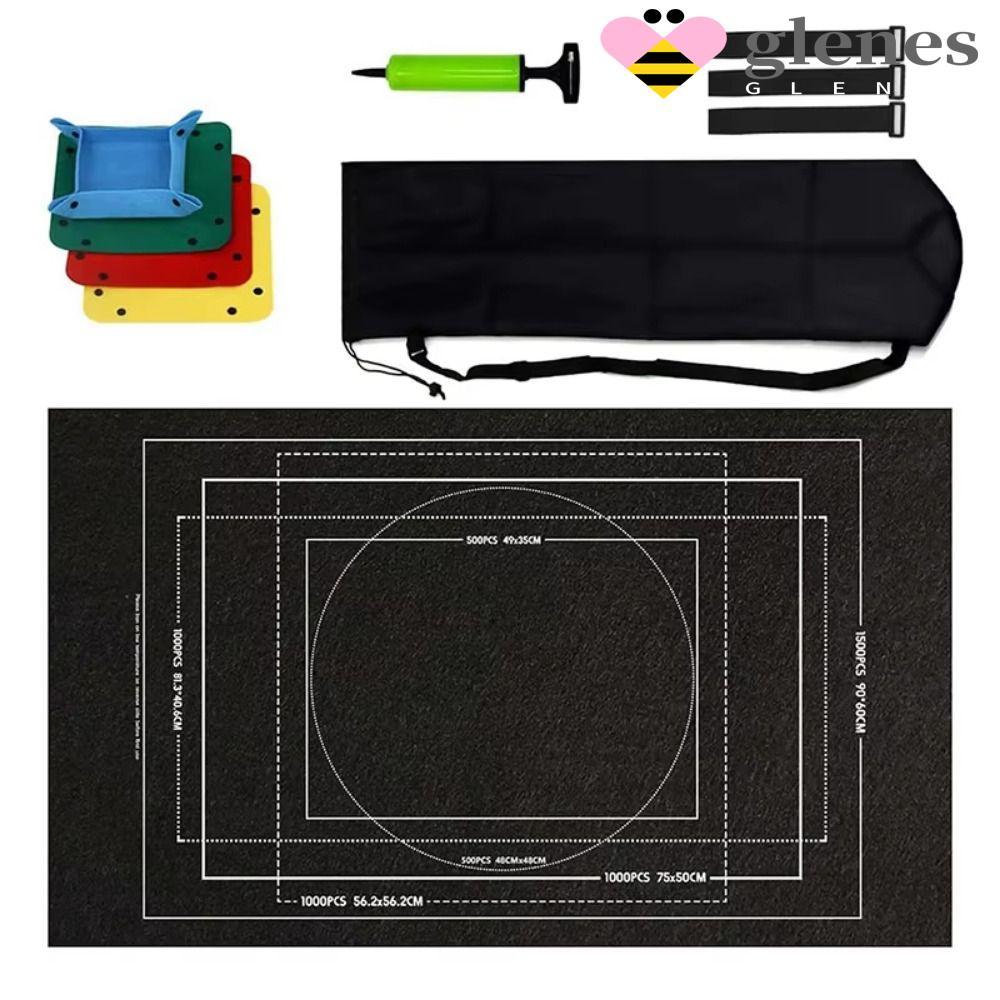 GLENES Puzzle Saver Pad, Roll Up Non-Slip Jigsaw Puzzle Storage Mat Set, Organizer Pad แบบพกพา Sorti