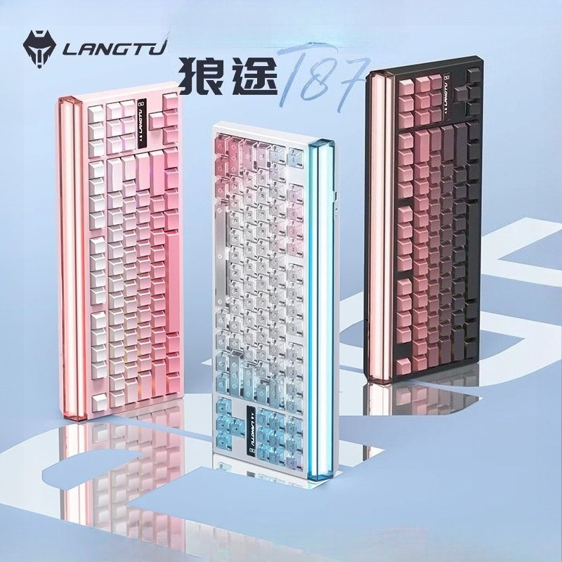 LANGTU T87 Ultra Esports Mechanical Keyboard Dual 8K Low Latency Tri-Mode การเชื่อมต่อ 12000mAh แบตเ