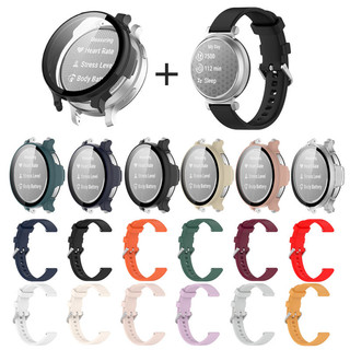 สําหรับ Garmin Lily 2 2 Active สายรัดซิลิโคนสายรัดข้อมือกีฬา PC High-Definition Glass กรอบ Hard Shell