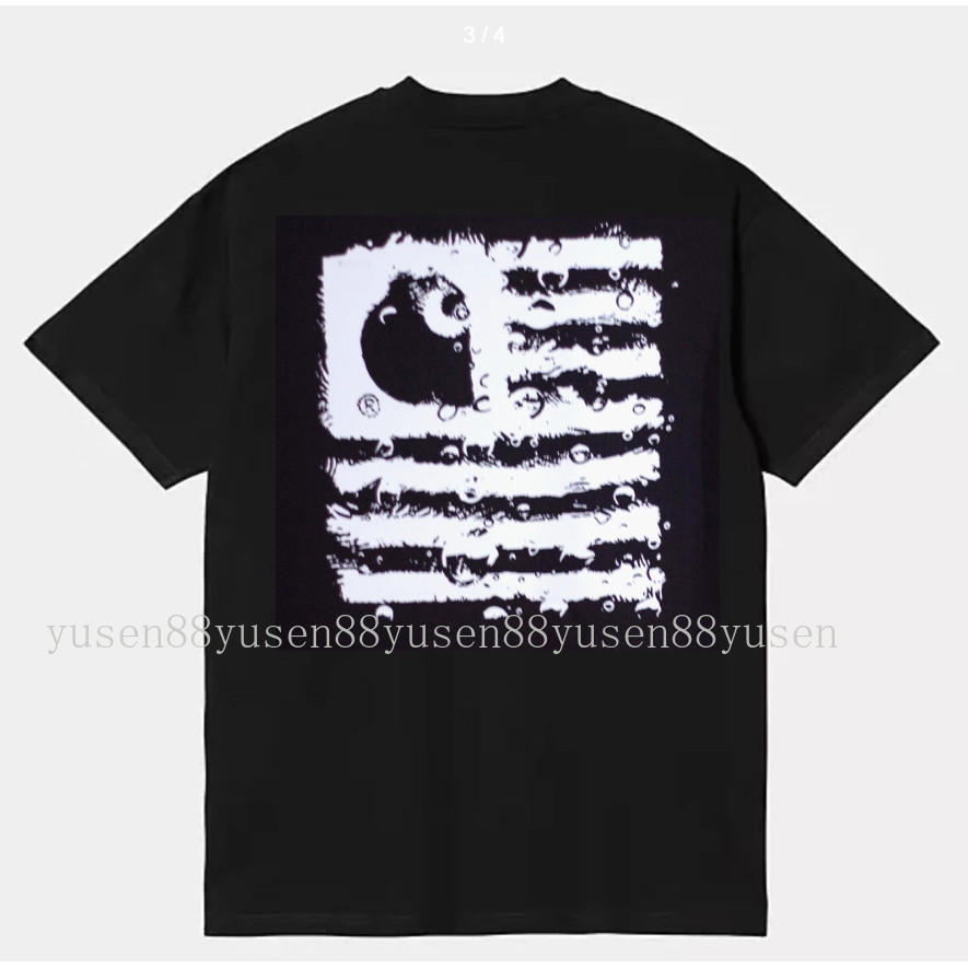 เสื้อยืด Carhartt WIP Unisex ผ้าฝ้ายแท้ พิมพ์ลายรอบคอดีไซน์หลวม สไตล์ลำลอง