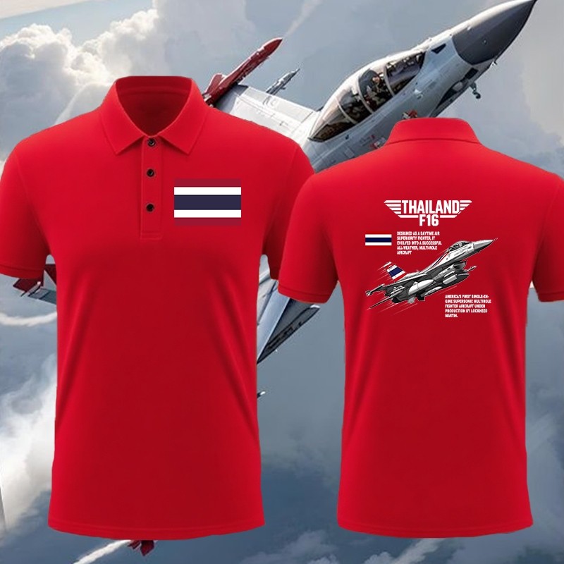 เสื้อโปโลพิมพ์" F-16 & JAS 39 " " F-16 FIGHTING FALCON "เสื้อโปโล เสื้อยืดผ้าไมโครโพลีเอสเตอร์ Cotto