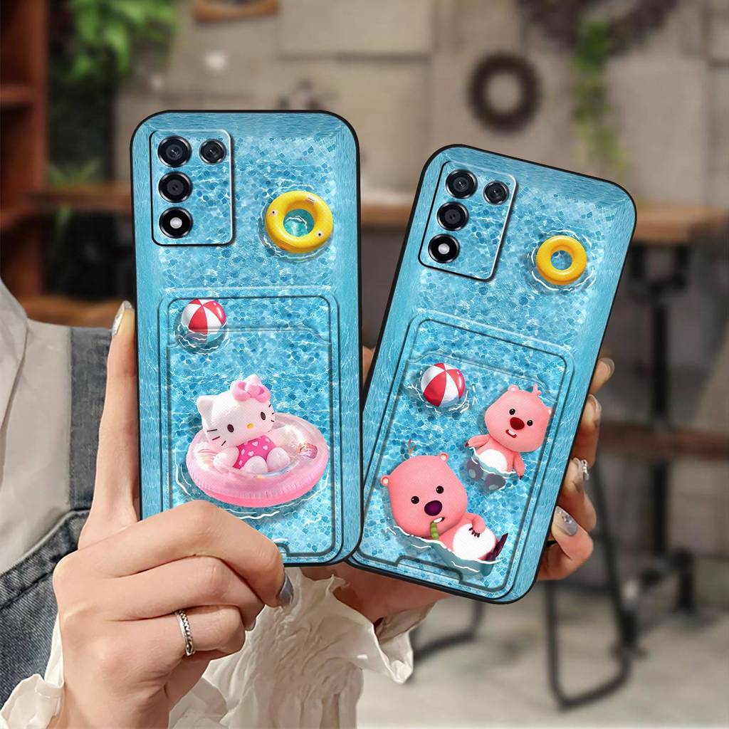 ช่องใส่การ์ดช่องใส่การ์ดกระเป๋าเคสโทรศัพท์สําหรับOPPO K9S/Realme Q3S/Q3T/K10 Vitality Edition Soft C