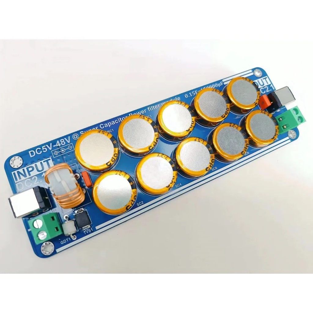 พร้อมสต็อก Fast Shipping Super Capacitor Filter DC5V-48V Input เหมาะสําหรับ Raspberry Pi 4B Ear Ampl