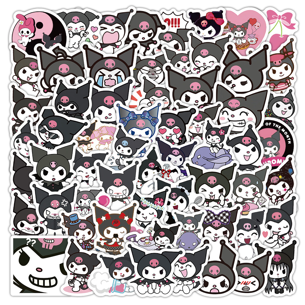 102 ชิ้นสติกเกอร์คุโรมิน่ารัก - กันน้ําอะนิเมะตกแต่งไดคัทสําหรับแล็ปท็อป,วารสารและเคสโทรศัพท์