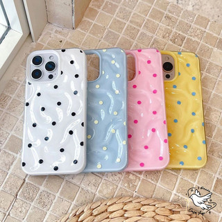 COD-ในไทย💥For iPhone 17 15 11 13 16 14 12 Pro Max 15 6 6S Plus XR X XS เคสไอโฟน 16 17 13 ผ้าคลุมระบายลายจุดหวานน้อยชิ้น