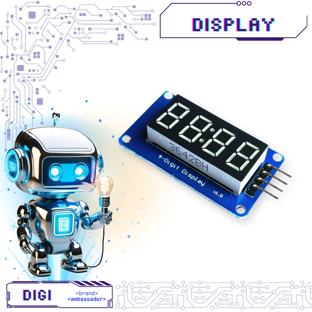 TMโมดูลแสดงผล 1637 - 4 x 7 ส่วน TM - Digibot