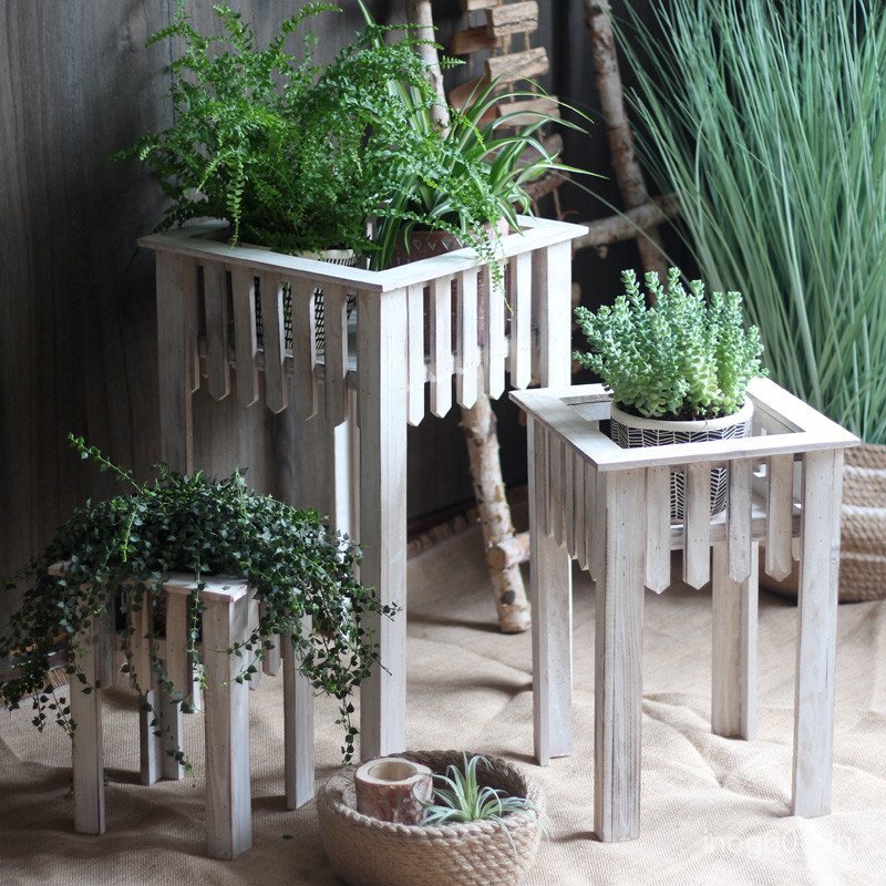 9C ชั้นวางสวนดอกไม้ Ware กระถางดอกไม้เก็บไม้ดอกไม้ขาตั้งชั้นมุม Groceries ระเบียงตกแต่ง Retro Combin