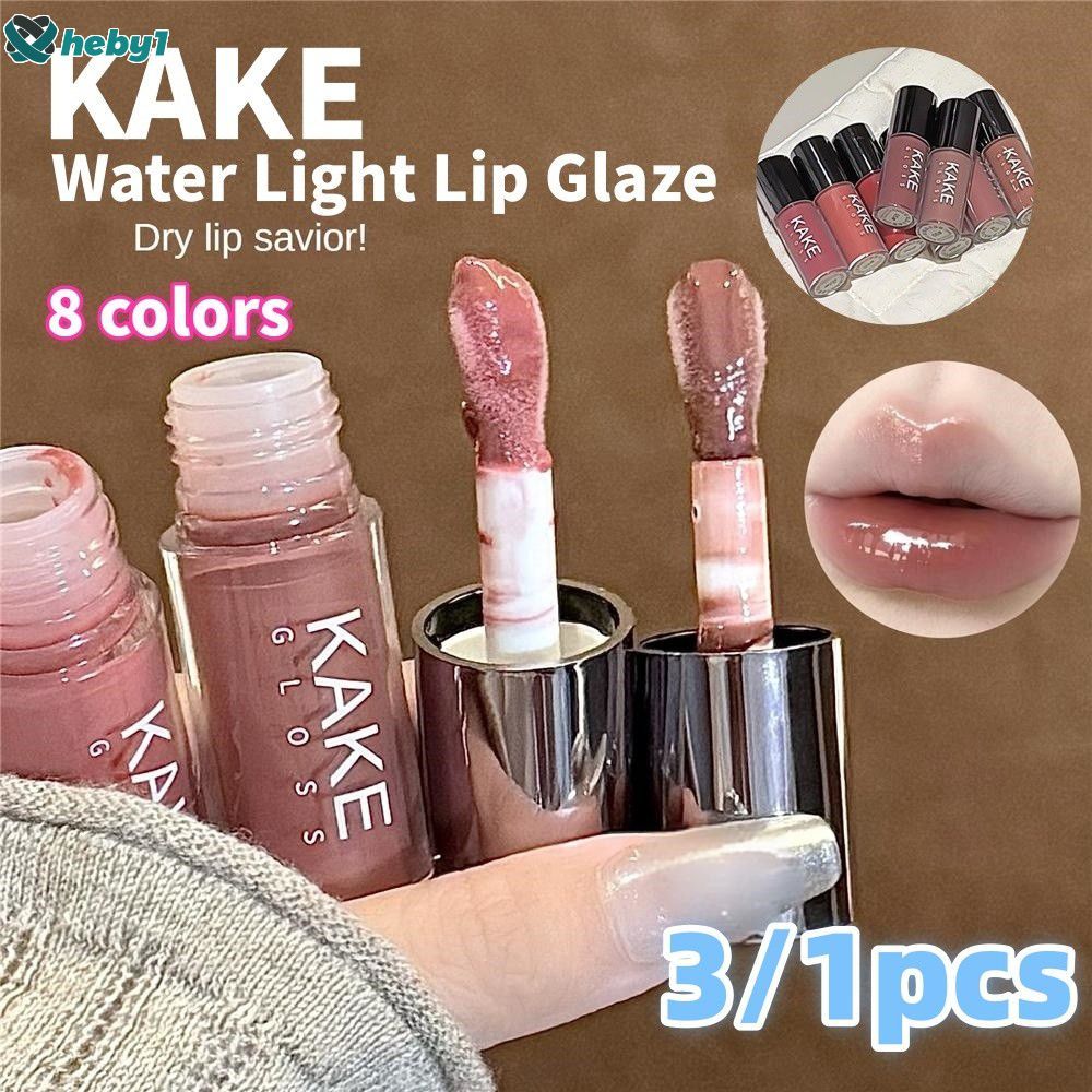 3/1 ชิ้น KAKE Crystal Jelly Lip Gloss ลิปกลอสบำรุงริมฝีปาก ติดทนนาน ไม่เหนียวเหนอะหนะ ลิปกลอสเนื้อลิ