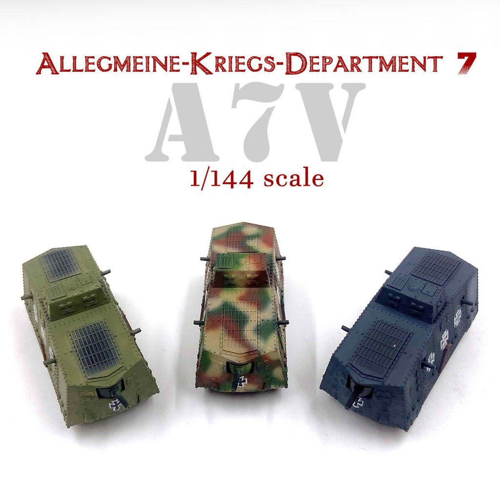 Tank World War 1/144 World War I เยอรมัน A7V ถังสําเร็จรูปรุ่นพร้อมสต็อก