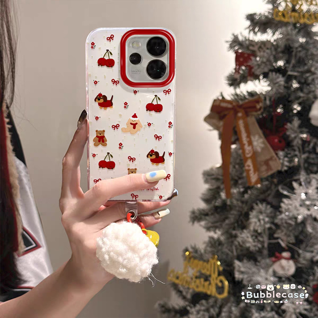 เคส Redmi 10C A1 14C 9C 13 13C 9A 10A 9C NFC Note 13 14 12 11 Pro Plus เชอร์รี่โบว์โบว์ดัชชุนน่ารักปก IMD ใหม่