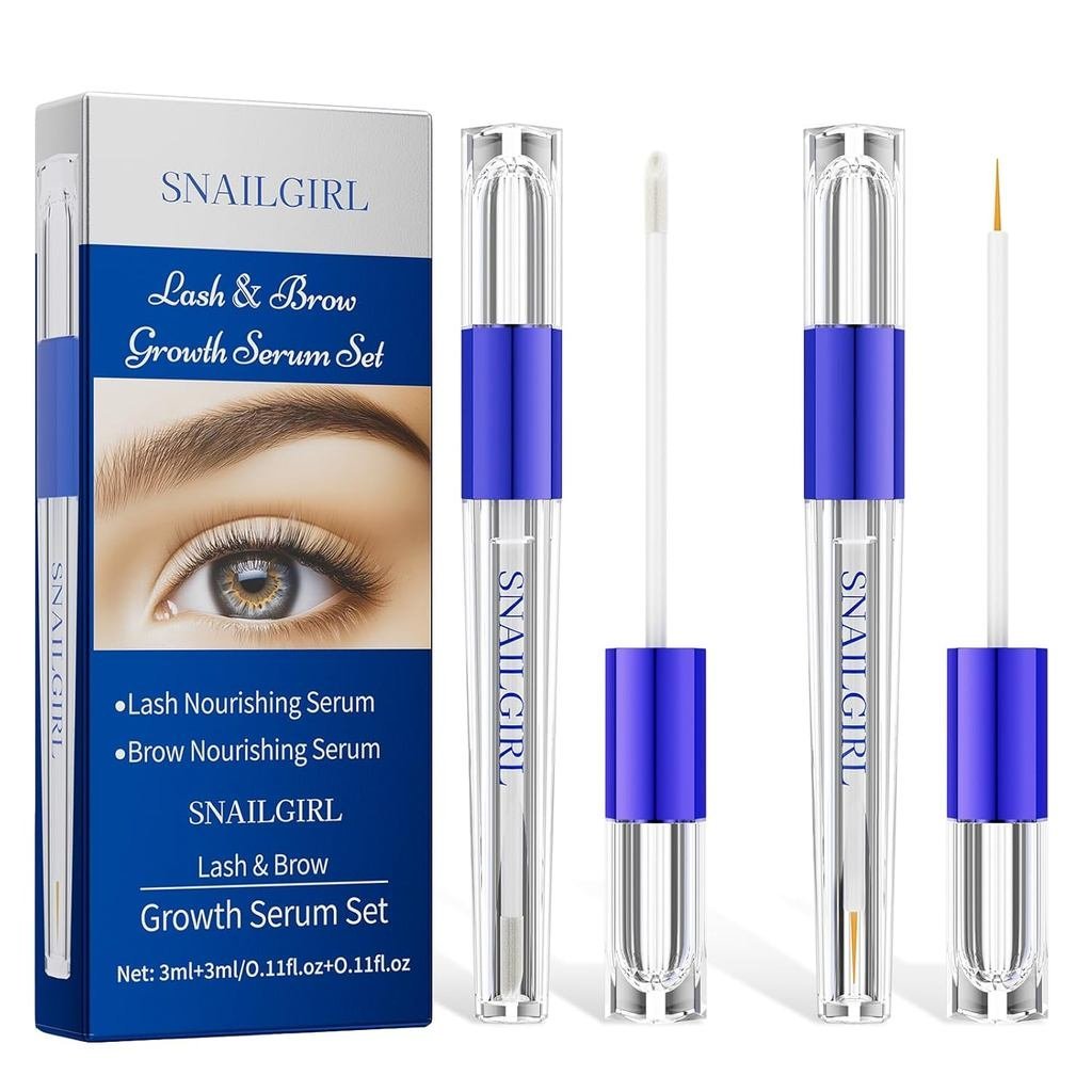Lash & Brow Growth Serum Kit - การเจริญเติบโตที่มองเห็นได้ 4 สัปดาห์ อุปทาน 3 เดือน สารสกัดจากพืชธรร