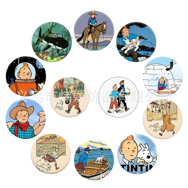 Tintin Adventures American Adventure Fantasy Animation Running to the Moon Comics Soft Magnetic ตู้เ